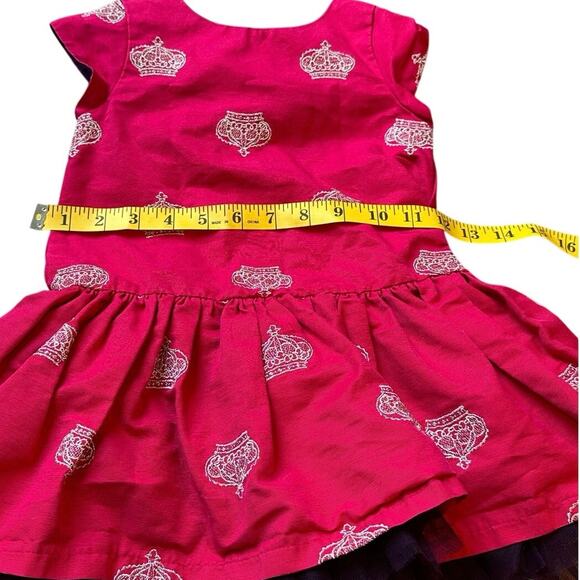 Genuine Kids by OshKosh Girls' Red Dress with Gold Crown Embroidery - Size 3T - Picture 5 of 12